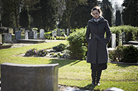 Picture of woman in cemetery